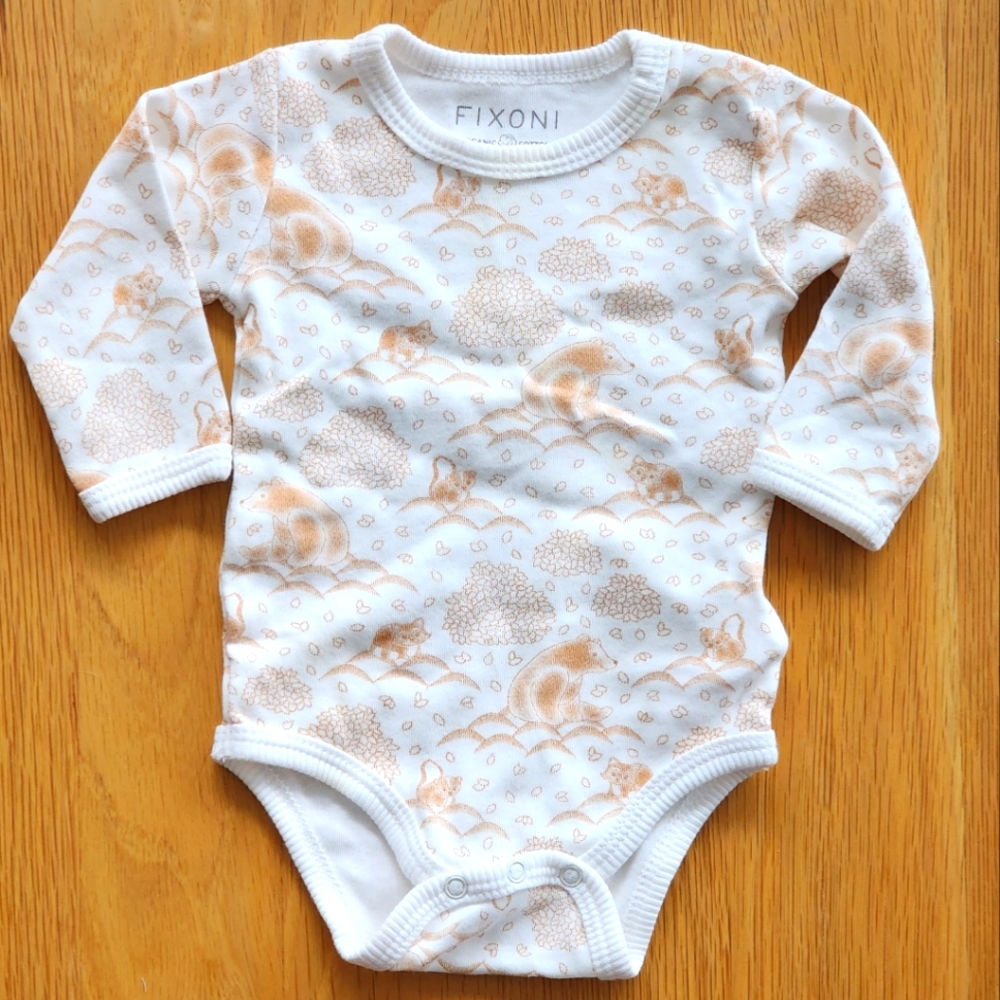 Organic cotton newborn onesie long sleeves